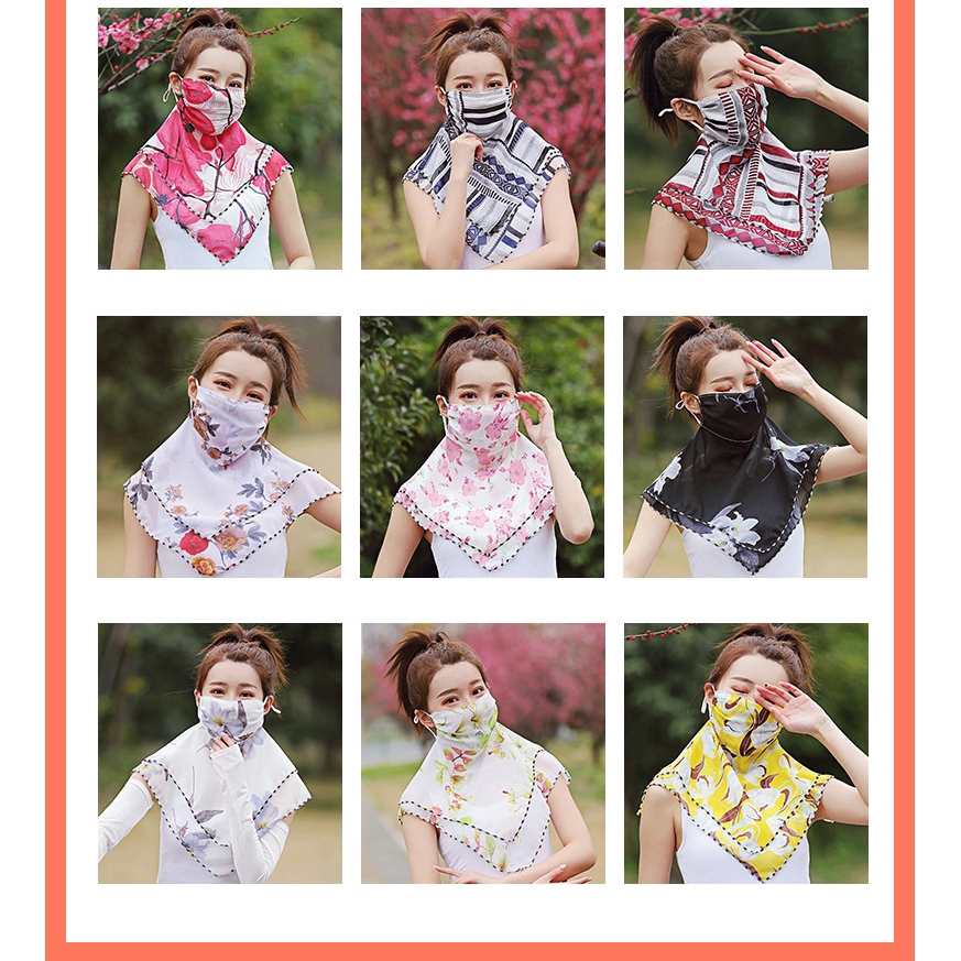 【new】 Printed chiffon sunshade cycling wind dust mask face towel collar cool don't frowsty outdoor cycling masks MKS | BigBuy360 - bigbuy360.vn
