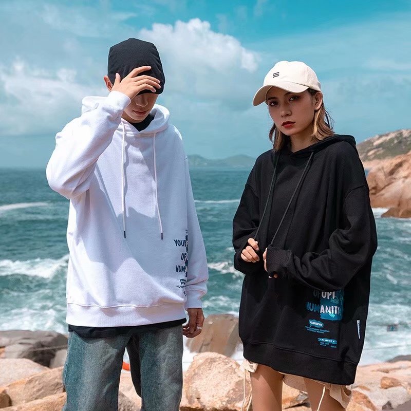 2 Colors【M-XXL】Sweatshirt Printing Long Sleeve Hoodie Sweater Outerwear Loose Coat Couple Outfit Casual | BigBuy360 - bigbuy360.vn