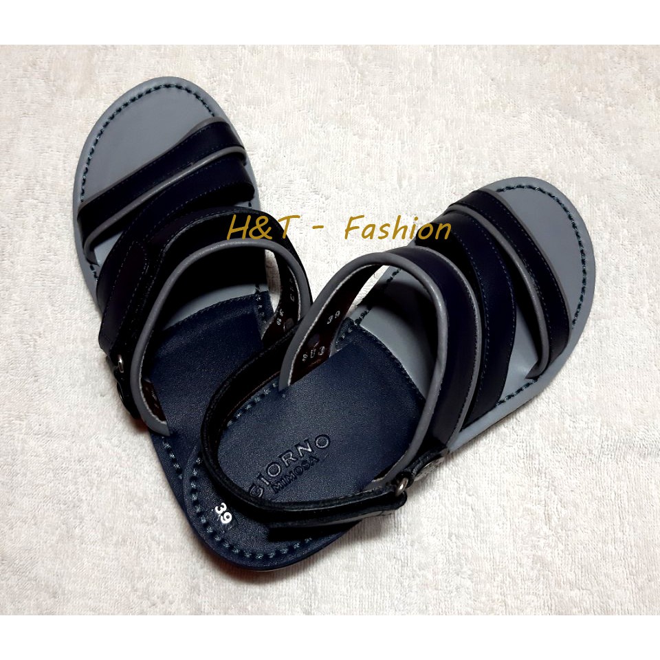 Giày Sandal Nam quai chéo da bò thật K2 - hàng xuất dư