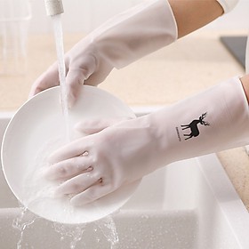 Găng tay cao su rửa bát siêu dai hình con hươu/hạc, găng tay đa năng dùng làm bếp, vệ sinh, giặt quần áo
