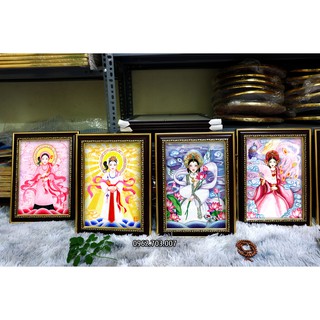 [NHIỀU MẪU] Tranh tứ phủ treo tường 27x36cm bằng vải phủ bóng khung composite xịn xò