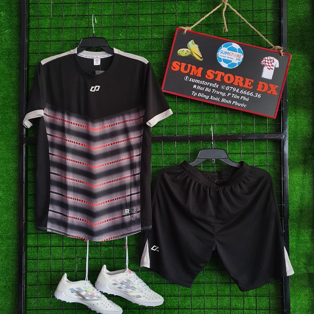 Lengend Đen - Áo Đá Banh Không Logo CP Sport  Vải Mè Kim Cao Cấp