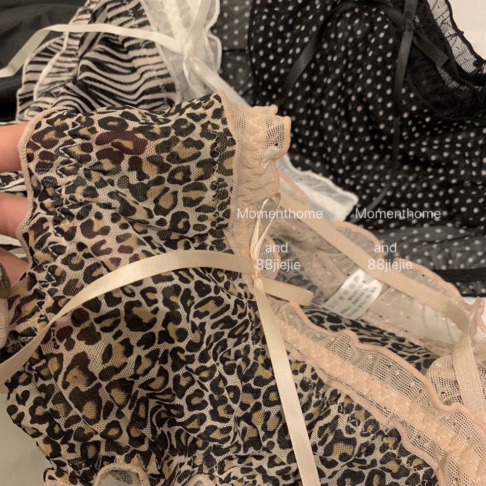 Quần lót nữ ren lưới sexy họa tiết da báo cao cấp co dãn thoáng mát 3305