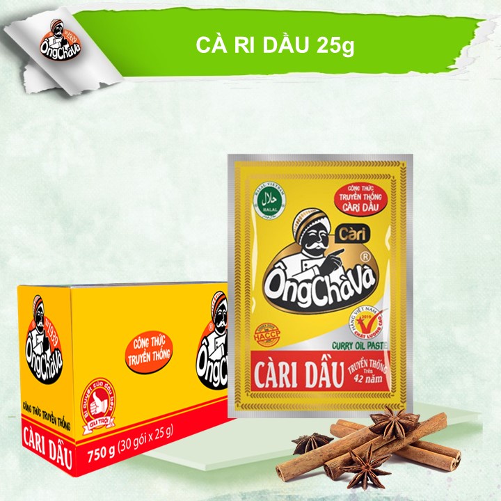 Lốc Cà Ri Dầu Ông Chà Và 25g (30 gói/lốc)