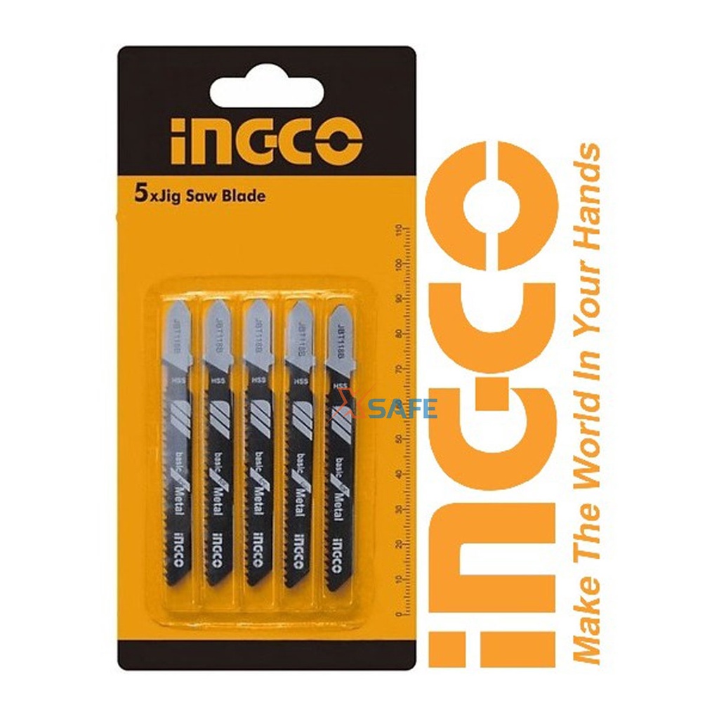 Bộ lưỡi cưa lọng kim loại INGCO JBT118B chất liệu HSS, bộ răng gợn sóng, mịn, dùng cắt tấm kim loại dày vừa (2,5-6mm)