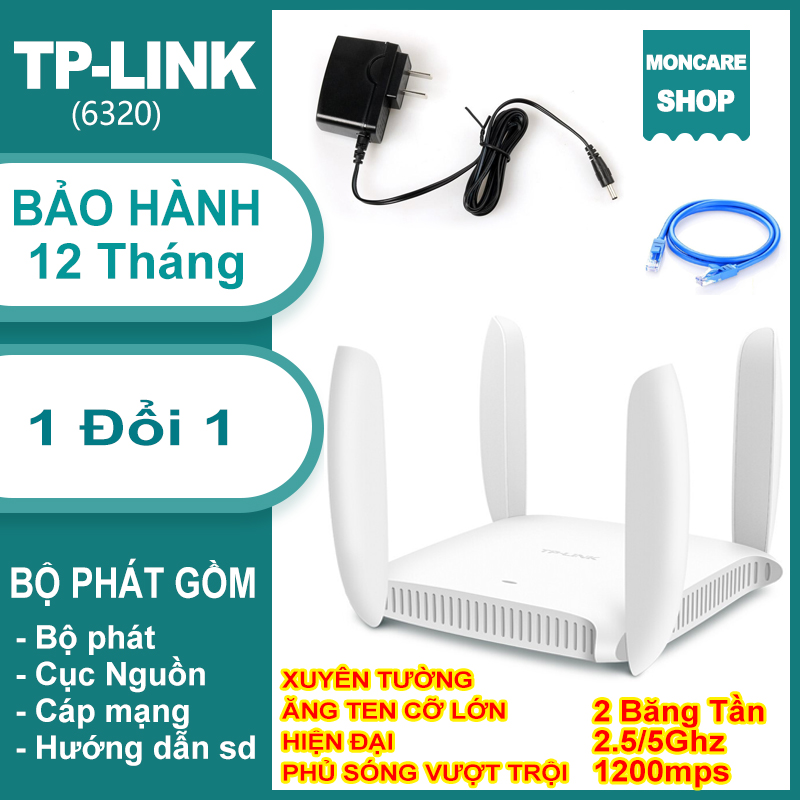 Bộ phát WiFi TP-LINK 4 Dâu WDR 6320 Băng tần kép tốc độ cao, hỗ trợ xuyên tường, cài đặt sẵn cắm vào là dùng được ngay