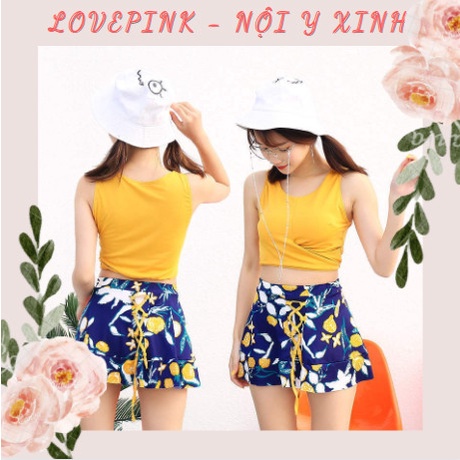 Bộ đồ bơi bikini hai mảnh 3 chi tiết đi tắm biển nữ - 005GYM93