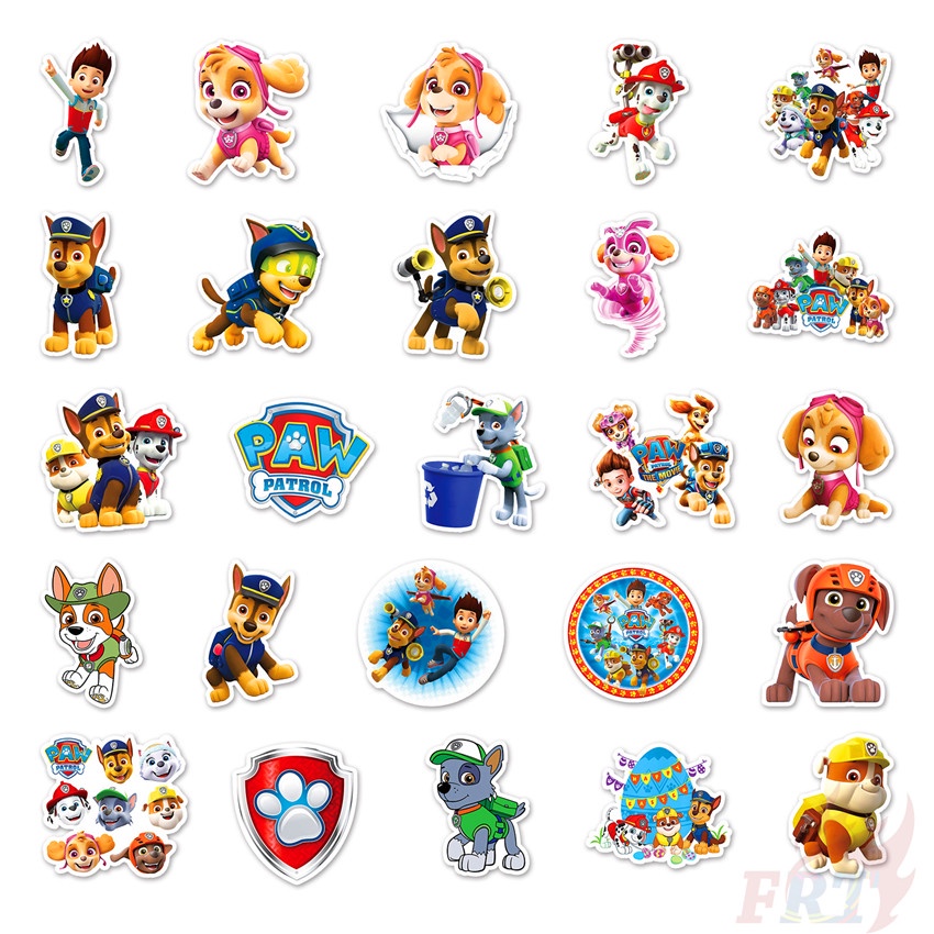Set 50 hình dán họa tiết hoạt hình PAW Patrol Series 03 TV Shows chống thấm nước trang trí ván trượt laptop