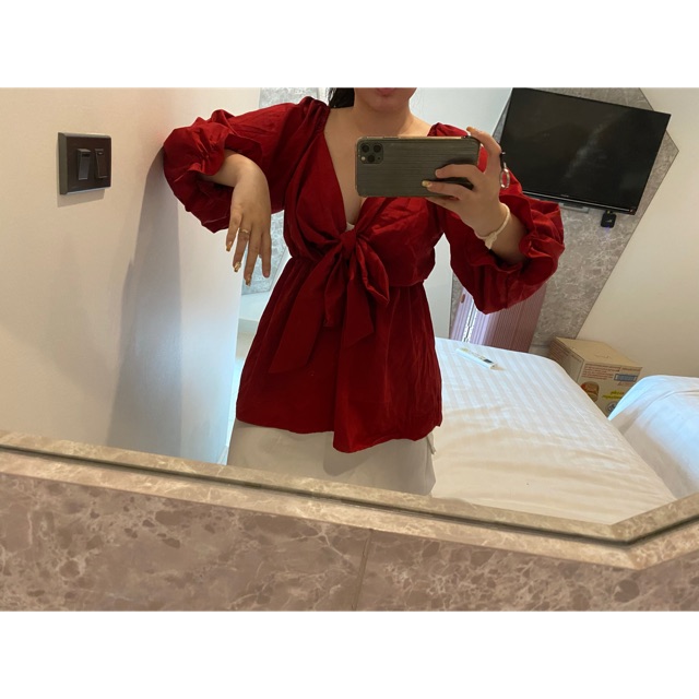Áo cột nơ ngự size lớn thailand