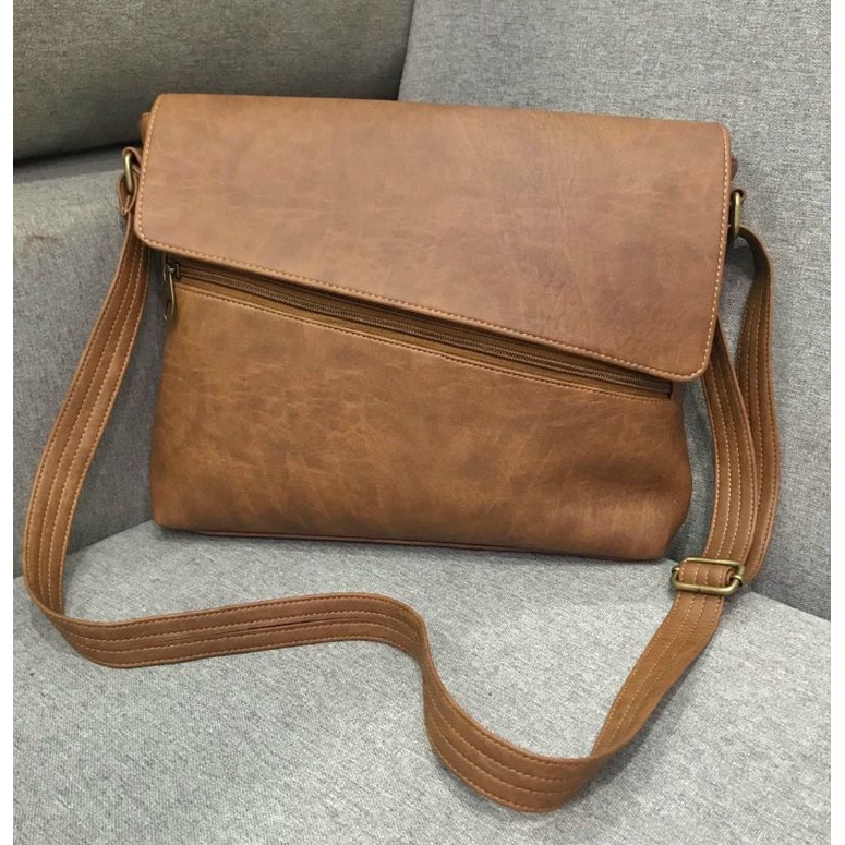 Túi đeo chéo da nam nữ NP15 Đi học đi chơi đi làm