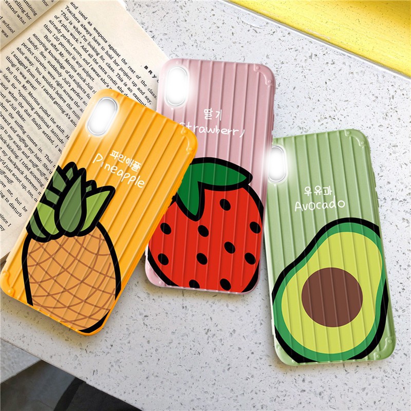 Ốp lưng Iphone vali FREESHIP 50KTPU+Silicone mềm in hình trái cây xinh xắn cho iPhone 6 6s 6plus 8plus X XS
