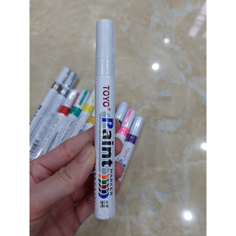 SỈ HỘP 12 CHIẾC Bút vẽ thông số lốp xe màu TRẮNG - BÚT SƠN TOYO SA101