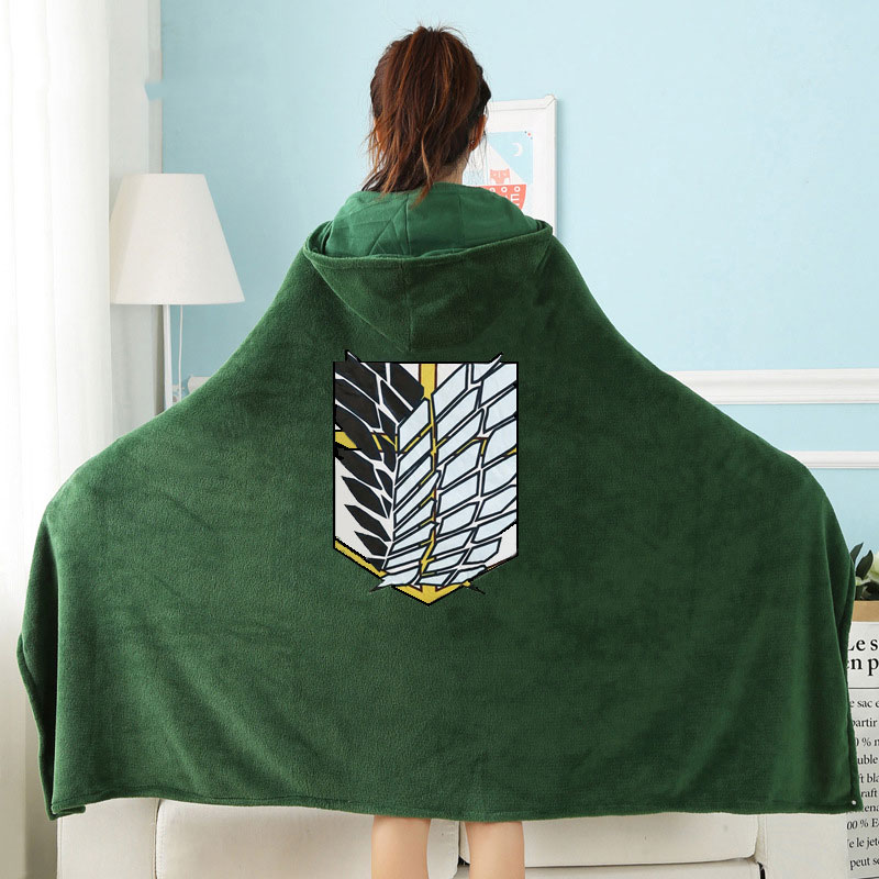 Attack On Titan Blanket Cloak Shingeki No Kyojin Investigate Corps Cloak Cloak Flannel Cosplay Costume Hoodie