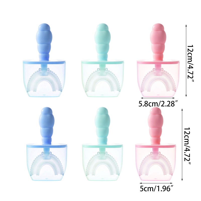 Bàn chải đánh răng hình chữ U kèm nắp bọc chống bụi cho bé