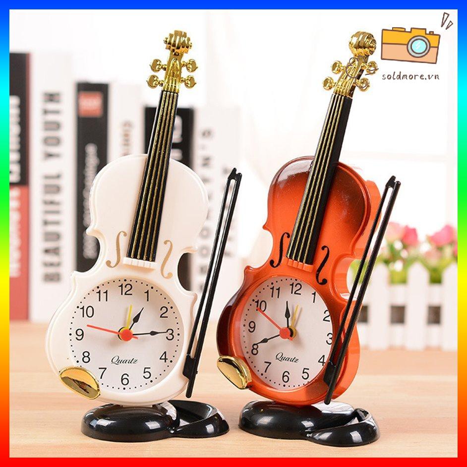 Đồng Hồ Báo Thức Để Bàn Trang Trí Hình Đàn Violin