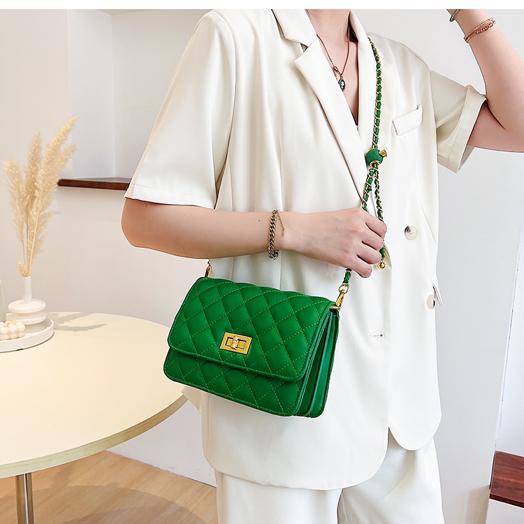 Túi đeo vai IELGY hình vuông size nhỏ họa tiết hình thoi nhiều màu sắc thời trang cho nữ