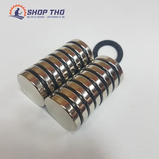 Nam châm trắng tròn không lỗ 25x5mm (2 viên )