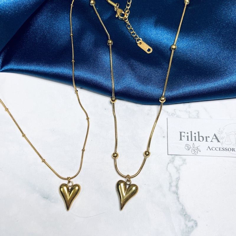 Dây chuyền trái tim Titan mạ vàng không gỉ, phụ kiện trang sức nữ DC004 - Filibra