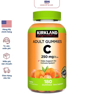 Kẹo dẻo bổ sung vitamin c date 2025 Kirkland Adult Gummies C 250mg 180 viên - EDS Hàng Mỹ