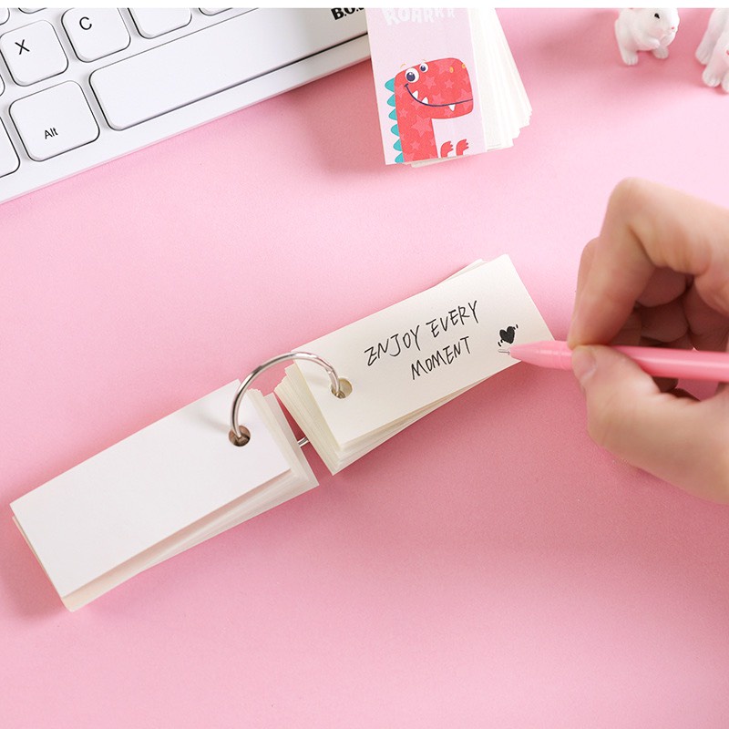 Flashcard học từ vựng dễ thương, móc khoá mini 80 trang