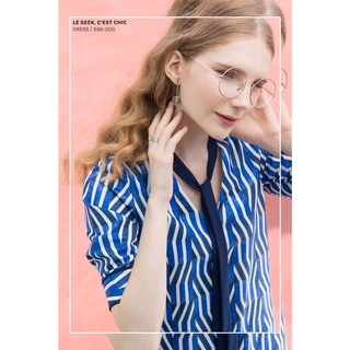 Đầm sơ mi kẻ sọc caro quilt Marc sz S