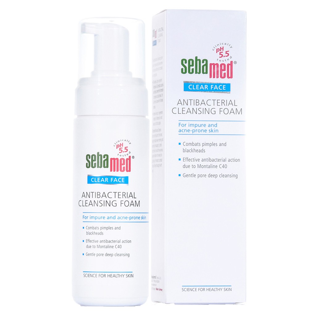 Sữa Rửa Mặt Tạo Bọt Sebamed Clear Face Antibacterial Cleansing Foam pH 5.5 (50ml)