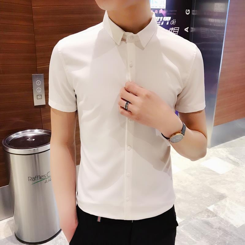 Áo Sơ Mi Công Sở Tay Ngắn Màu Sắc Đơn Giản Có Size Nhỏ 155 Dành Cho Nam Giới