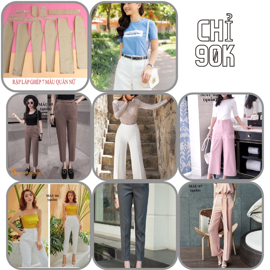 RẬP LẮP GHÉP 7 MẪU QUẦN NỮ