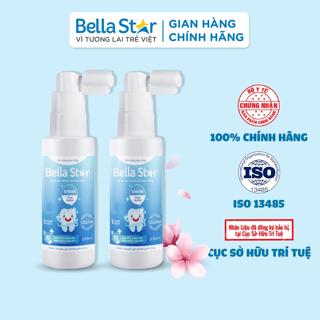 Combo 2 Chai Xịt Sâu Răng BELLA STAR Giúp Bảo Vệ Và Làm Sạch Răng Miệng Cho Bé 30ml/chai