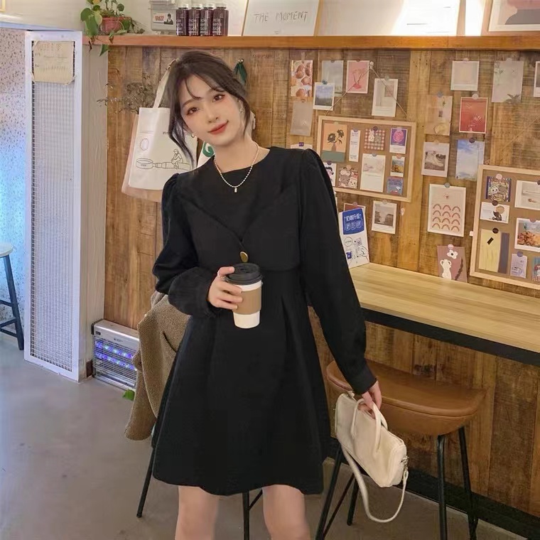 Đầm Perty thời trang mùa xuân phong cách vintage Hàn Quốc cho nữ