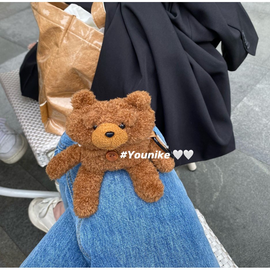 Ốp bảo vệ hộp sạc tai nghe bluetooth không dây thích hợp cho airpods 1/ 2/ pro hình gấu teddy đáng yêu