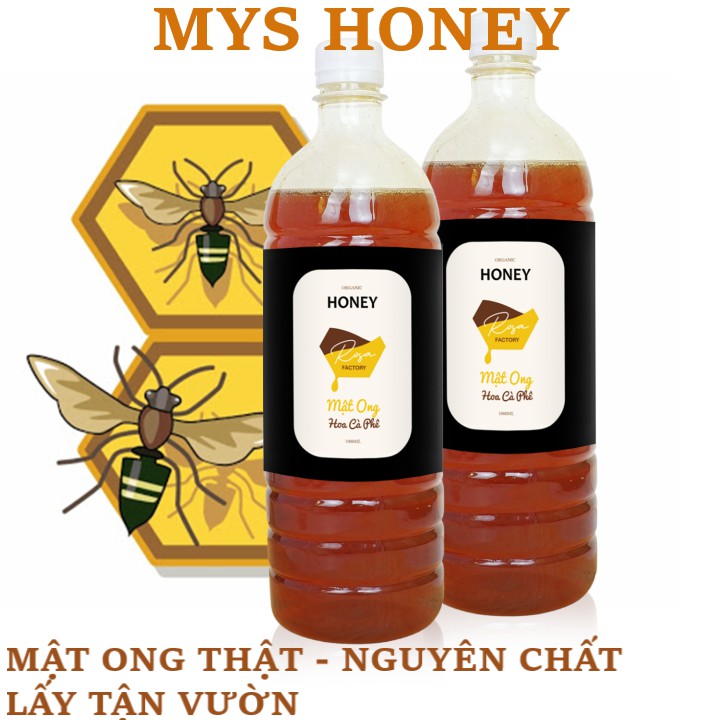 1 Lít Mật Ong Nguyên Chất Hoa Cà Phê Bảo Lộc Mật ong thật Mys Honey