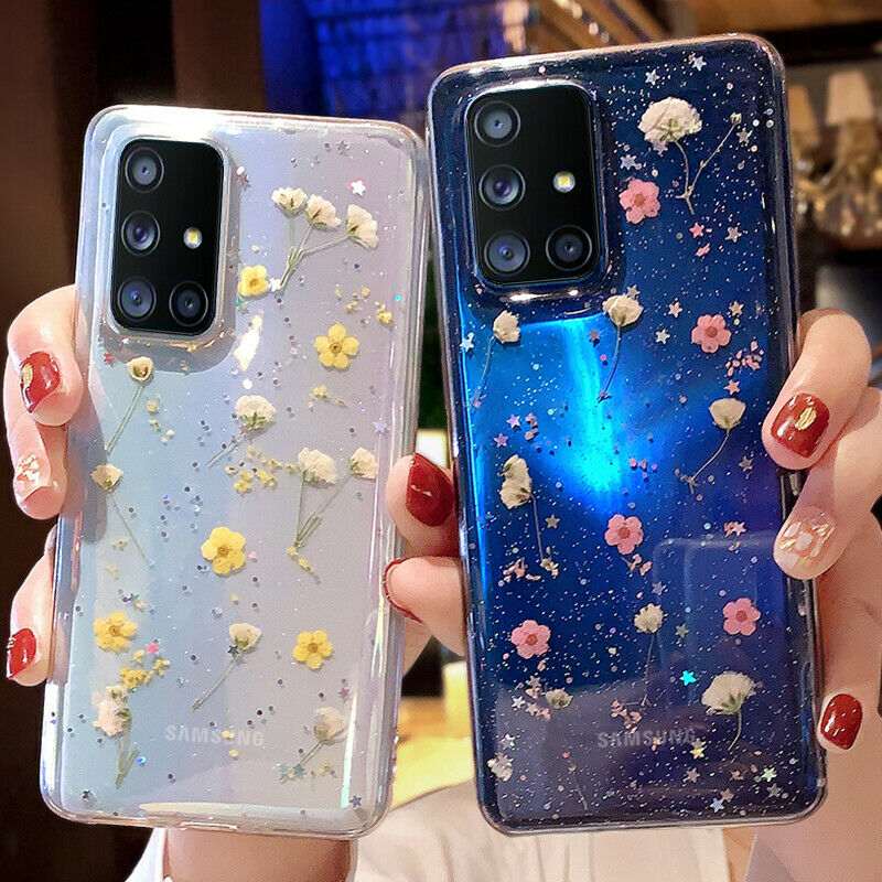 Ốp điện thoại nhựa mềm họa tiết hoa khô độc đáo cho Samsung Galaxy A21S S20 A51 A71 A31 A10