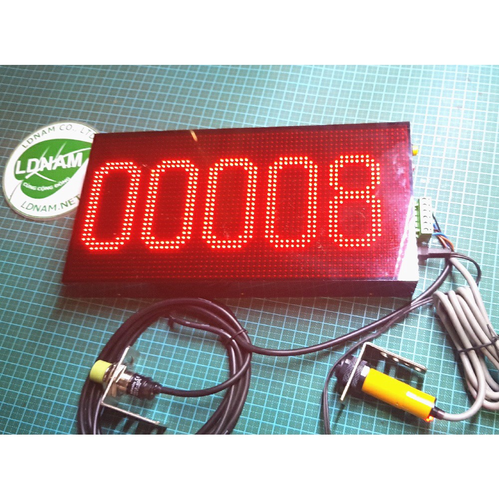 Bộ đếm sản phẩm kết nối wifi LDNam hiển thị 5 số đếm