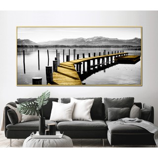 Tranh canvas treo tường bến sông khổ ngang TTC20848 - 105 cm x 50 cm