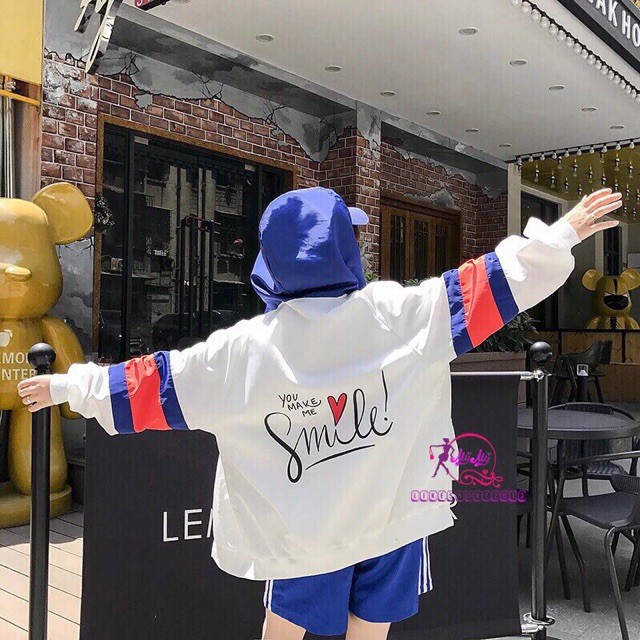 Áo khoác dù nam nữ &quot; YOU MAKE ME SMILE &quot;, chất lượng tốt và giá rẻ TN12A, Mua liền