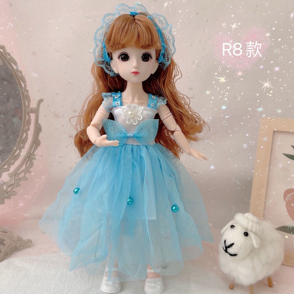 Búp bê công chúa mắt to 3D 30cm 23 khớp làm quà tặng dễ thương cho bé gái