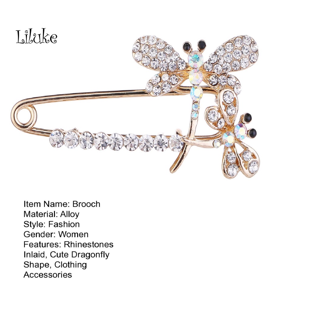 Ghim Cài Áo Hình Chuồn Chuồn Đính Đá Nhân Tạo Thời Trang Cho Nữ