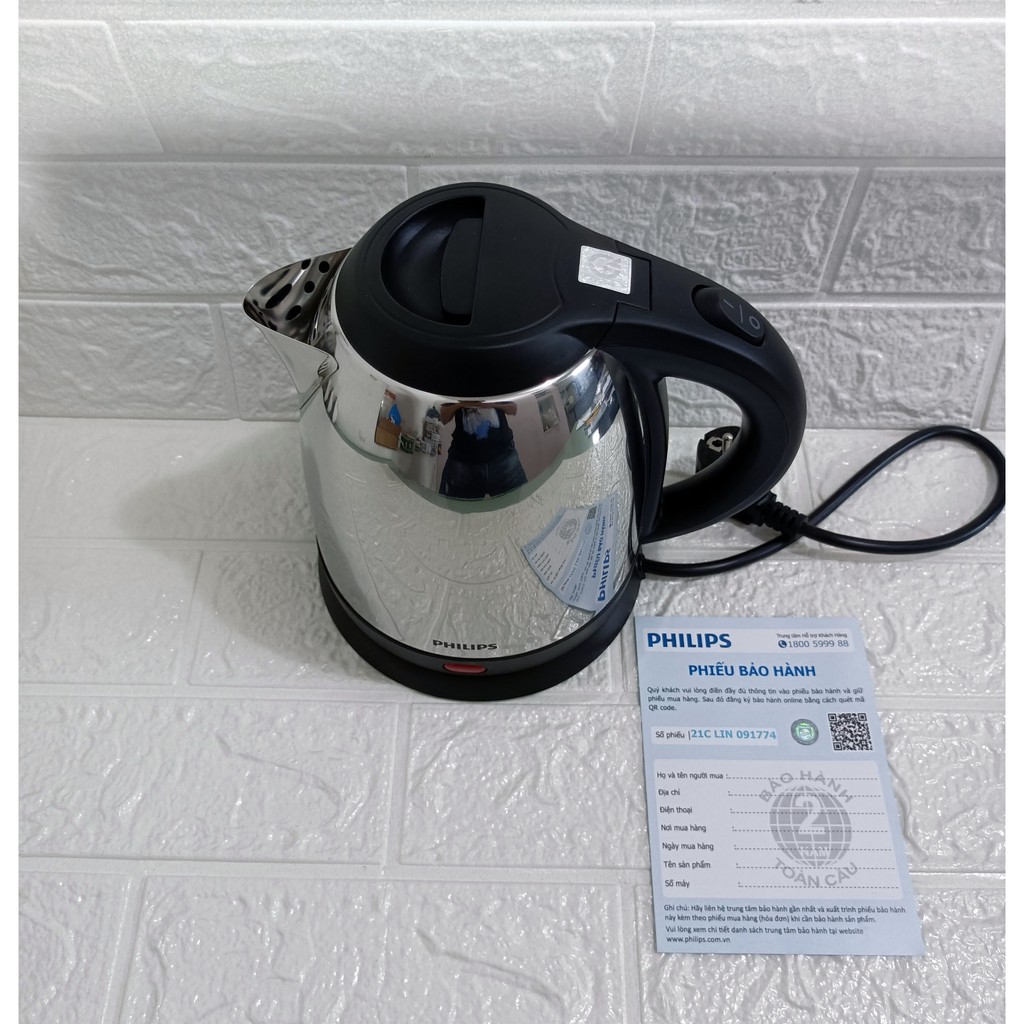 Ấm siêu tốc mini inox Philips HD9303/03 1.2 lít