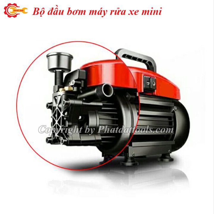 Bộ đầu bơm máy rửa xe mini 3 piston kèm sẵn rơ le-Phù hợp với nhiều loại máy rửa xe mini,gia đình