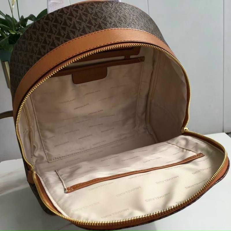 Balo MK Rhea zip dark brown