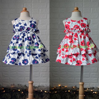 Đầm bé gái 2 tầng cotton Hàn Quốc cho bé gái 1-8 tuổi