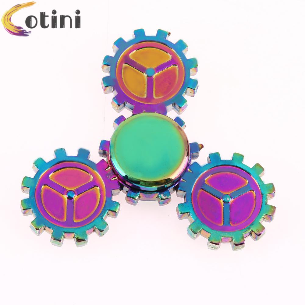 COTINI Colorful Tri-Fidget Alloy Big Gear EDC Hand Spinner Anti Stress Reliever-143216