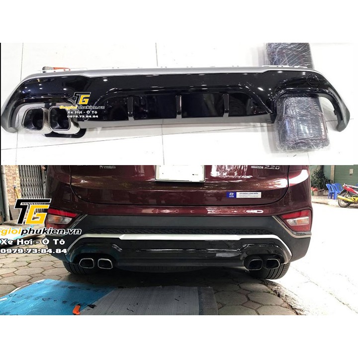 Hyundai Santafe 2019-2020 - Líp pô thể thao nhựa ABS theo xe