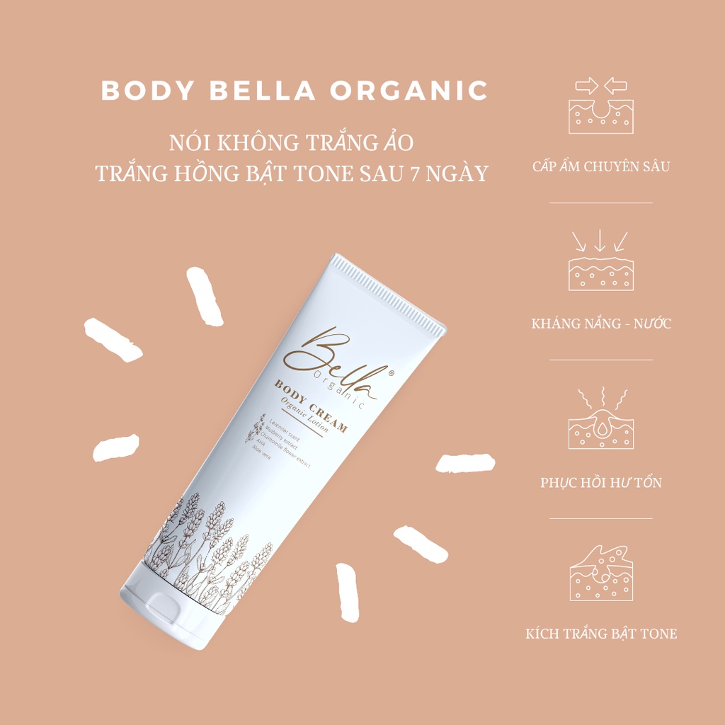 Kem Body Bella Trắng bật tone da trong vòng 7 ngày | BigBuy360 - bigbuy360.vn