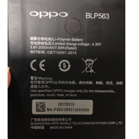 Pin điện thoại Oppo find 5 mini/ R827/ BLP563  siêu rẻ