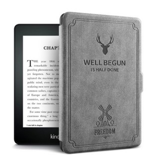 Bao da Kindle Paperwhite 1/2/3/4 da sần hoạ tiết dập chìm đầu Hươu