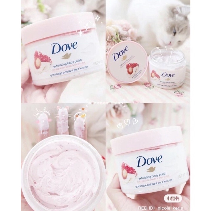 Tẩy Da Chết Toàn Thân DOVE Exfoliating Body Polish các hương