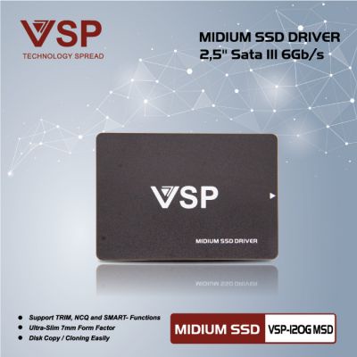 Ổ cứng SSD 120G VSP Sata III 6Gb/s MLC (VSP-120G MSD) bảo hành 36 tháng
