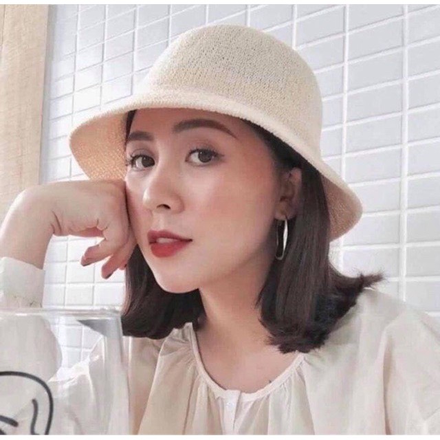 Mũ cói đi biển chữ M thời trang phong cách MD13